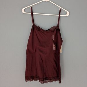 Ann Taylor Burgandy Lace Camisole M NWT